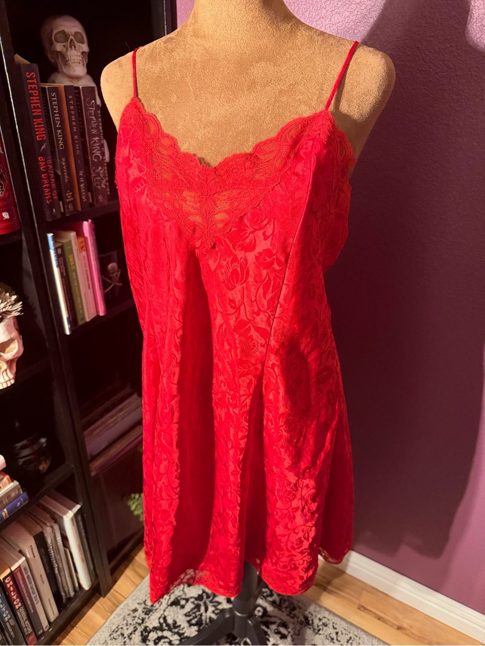 Red Lace Slip Dress- vampire goth-dark romance